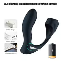 Heating Vibrator Prostate Massager With Penis Sleeve Anal Butt Plug Remote Masturbation Male Cock Ring Sex Toys For Men Couple