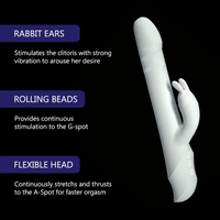 DRYWELL Rabbit Vibrator G Spot Sex Vibrators for Women Blended Orgasm Rotate Beads Clitoris Stimulator Waterproof Dildo