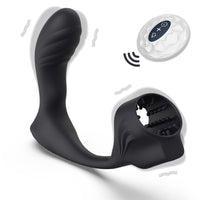 Heating Vibrator Prostate Massager With Penis Sleeve Anal Butt Plug Remote Masturbation Male Cock Ring Sex Toys For Men Couple
