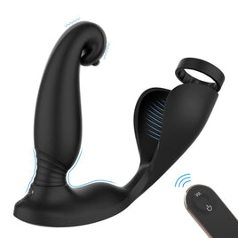 Wireless Remote Anal Vibrator Prostate Massager Testicular Massage Butt Plug Delay Ejaculation Ring