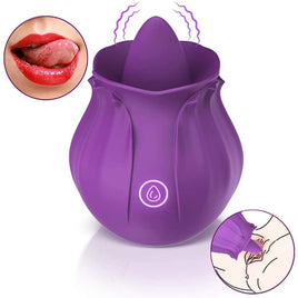Rose Clitoris Stimulator Nipple Tongue Licking Vibrator